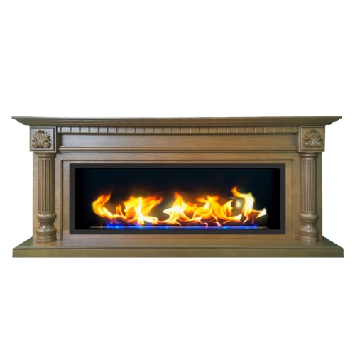 Биокамин в линейном портале "Русский огонь" Македония с защитным стеклом