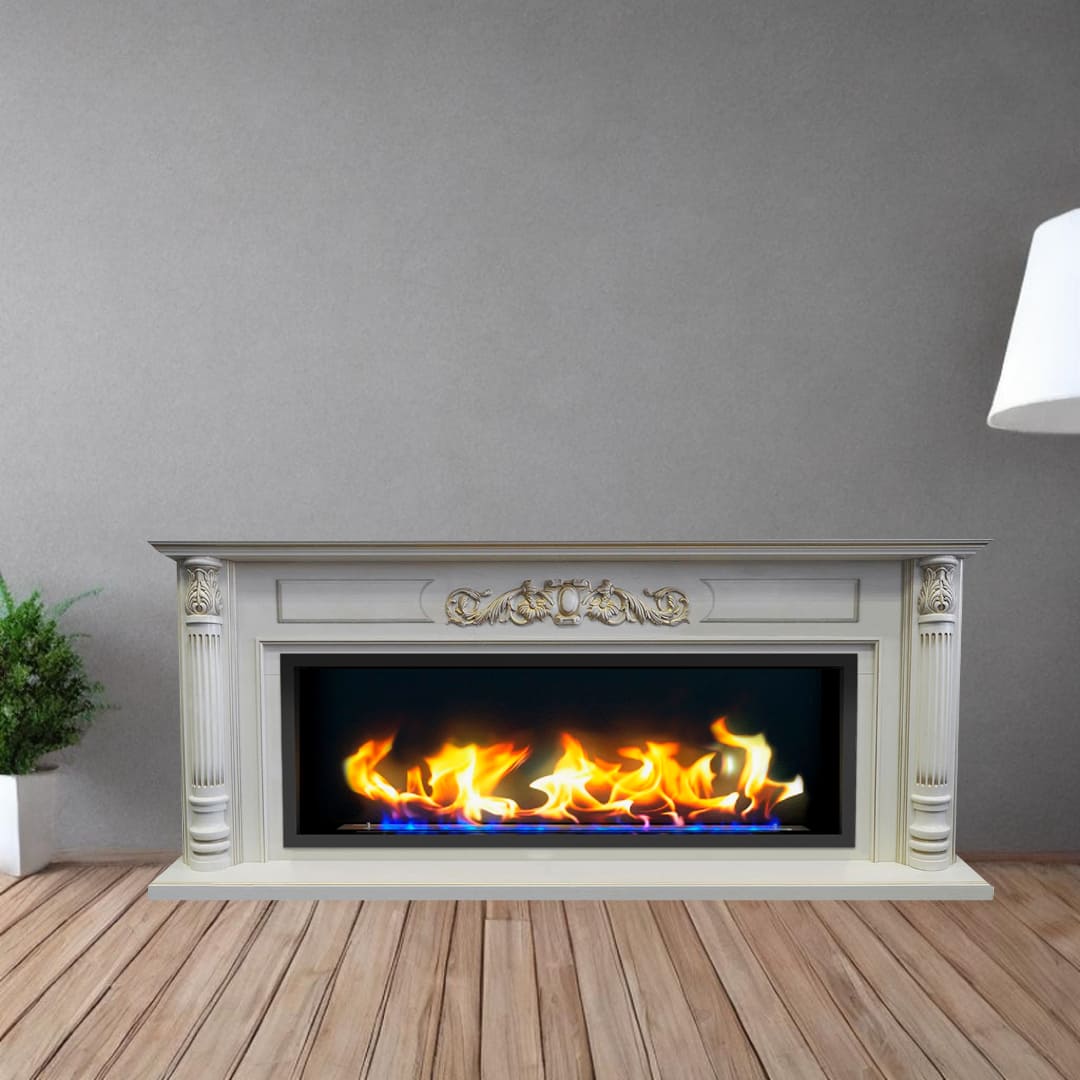 Биокамин в линейном портале "Русский огонь" Оксфорд с защитным и декоративным стеклом по цене 127 450 руб.