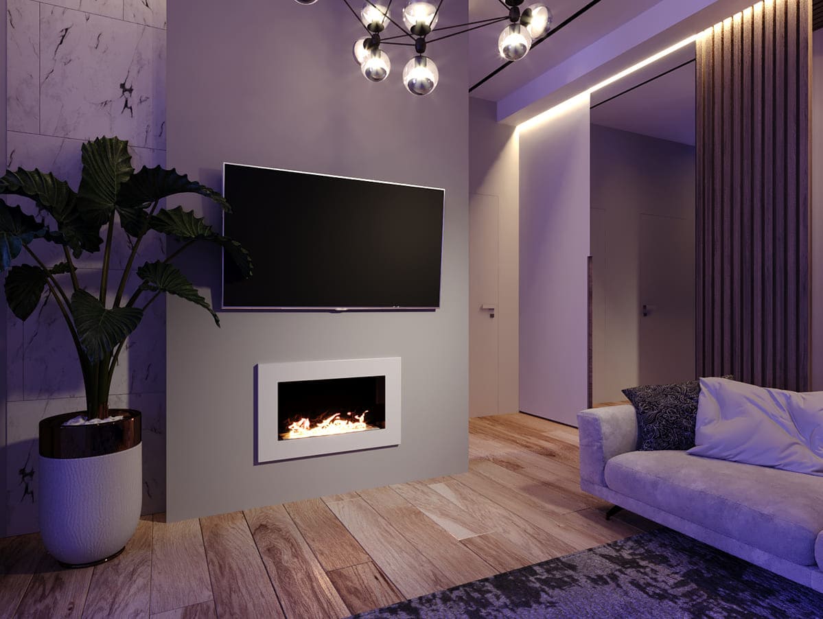 Биокамин "Русский огонь" Блонд 800V встраиваемый (высота 500мм.) с защитным стеклом по цене 26 450 руб.