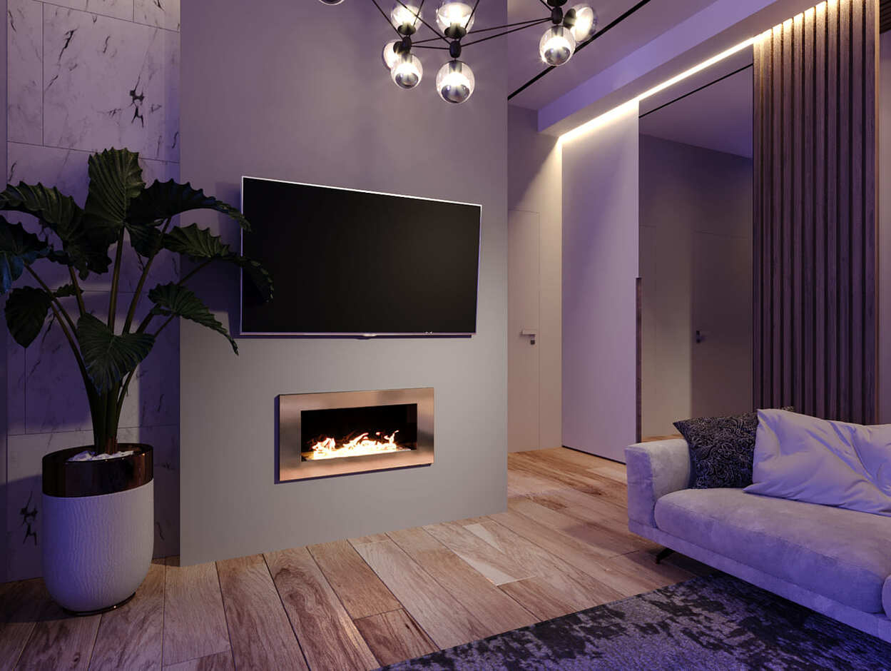 Биокамин "Русский огонь" Барокко 800V встраиваемый с декоративным стеклом (стемалитом) по цене 38 600 руб.