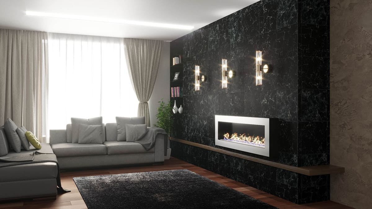 Биокамин "Русский огонь" Хай-тек 1300N настенный с декоративным стеклом (стемалитом) по цене 47 000 руб.