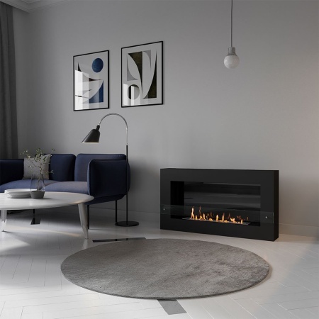 Биокамин SteelHeat WALL GRAND 1200 черный по цене 43 890 руб.