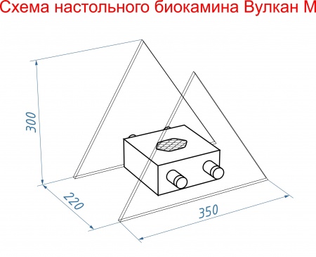 Настольный биокамин Lux Fire "Вулкан" M Красный Настольный биокамин Lux Fire "Вулкан" M Красный по цене 11 490 руб.