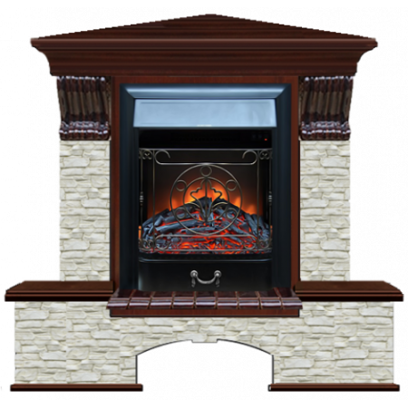 Бостон К Грот однотонный угловой (красное дерево)+Majestic Black