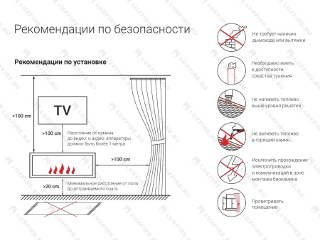 Встроенный биокамин Lux Fire Фронтальный 1040 S по цене 60 390 руб.