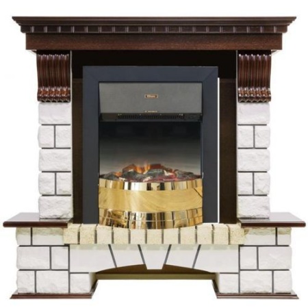 Pierre Luxe угловой белый (темный дуб)+Geneva Log